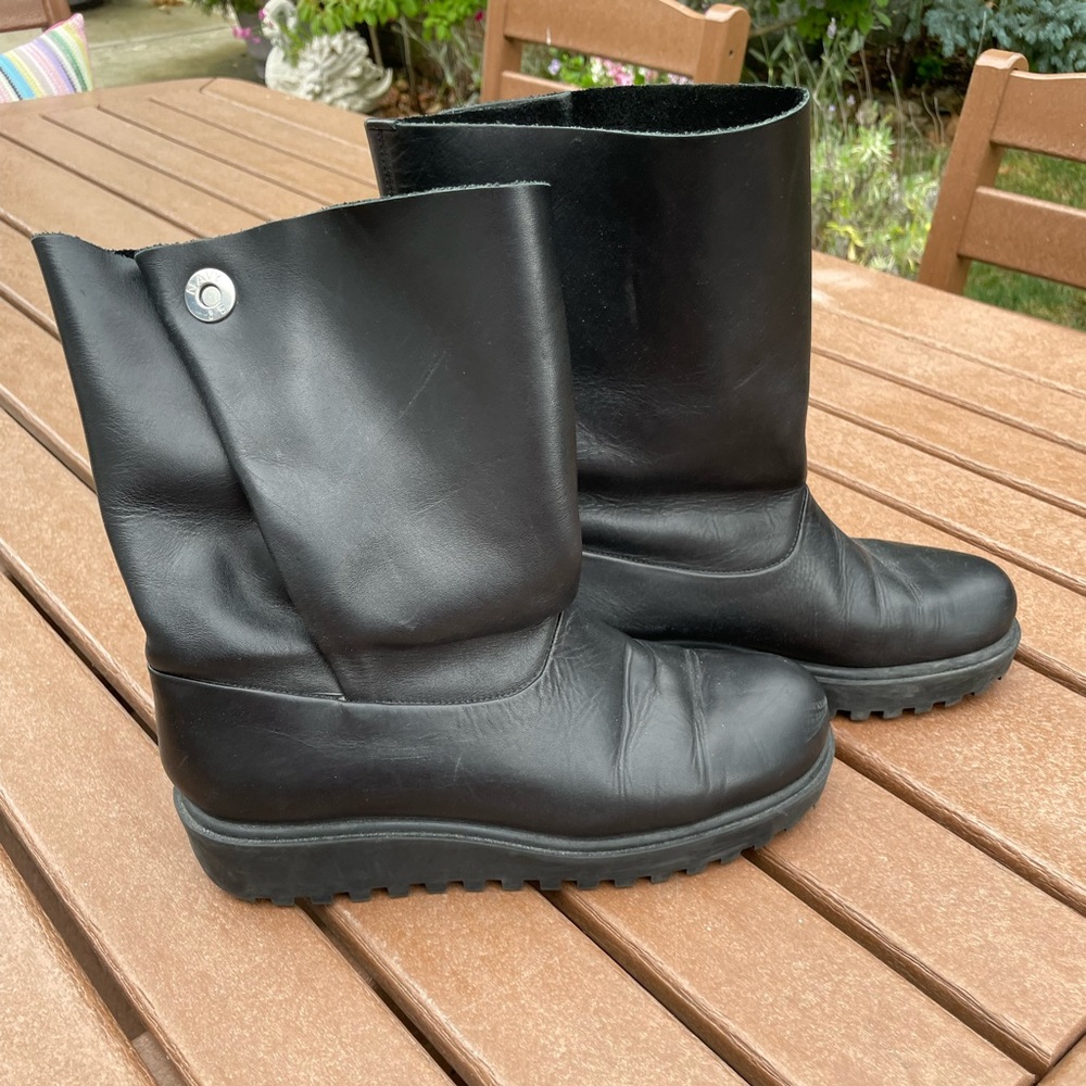 Jill Sander Navy Black Leather boots Sz. 8